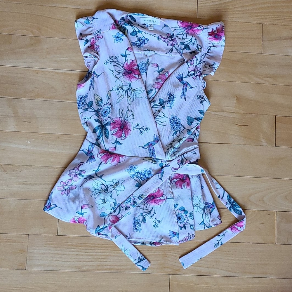 Floral Wrap Style Top